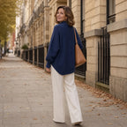 Christine | Soft Asymmetric Mock-Neck Sweater
