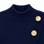 Christine | Soft Asymmetric Mock-Neck Sweater