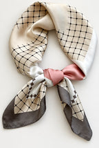 Ruby | Square Satin Scarf with Diamond Print, close-up 2
