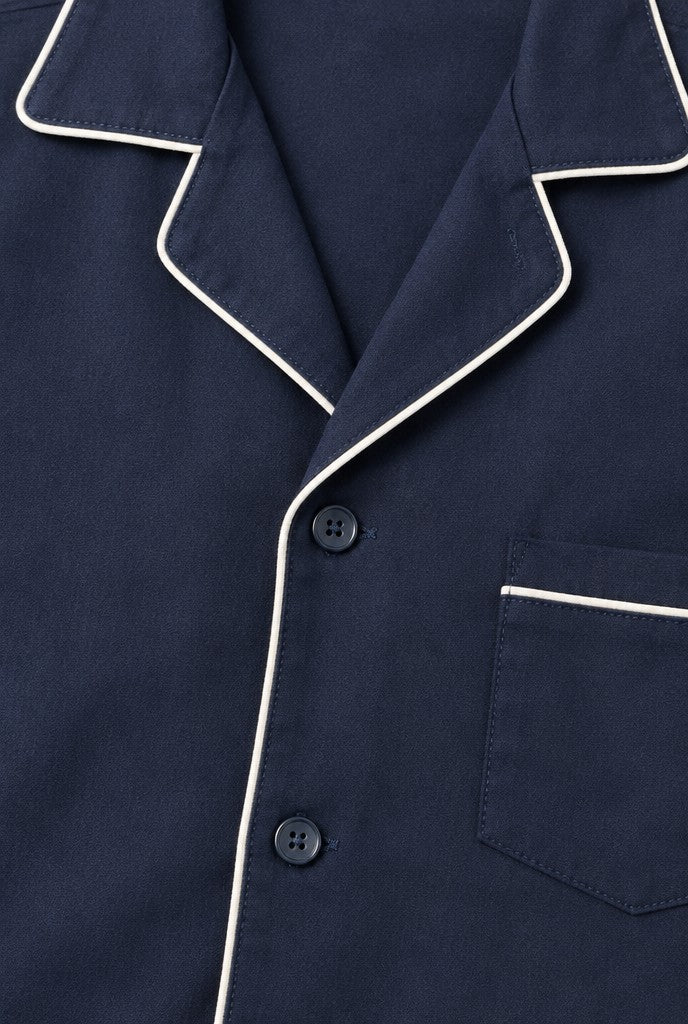 Jon | Pajama Set with Lapels and Contrast Trim, close-up 2