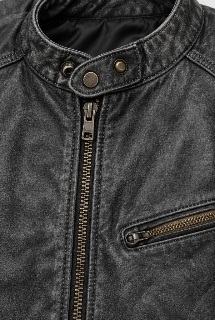 Casper | Leather-Look Jacket with Stand Collar, close-up 2