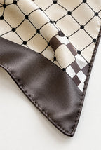 Ruby | Square Satin Scarf with Diamond Print, close-up 3