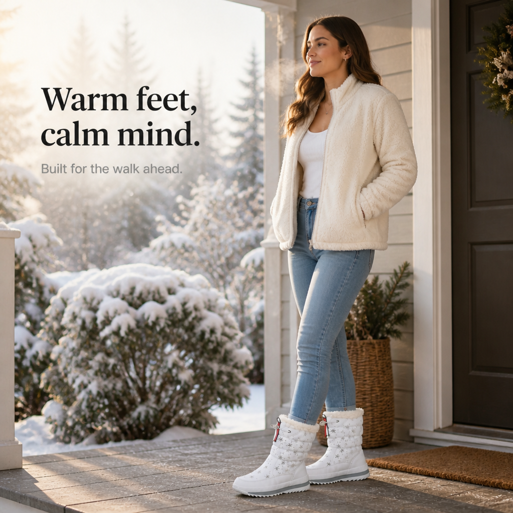 Constance | Snowflake-Print Plush-Lined Winter Boots