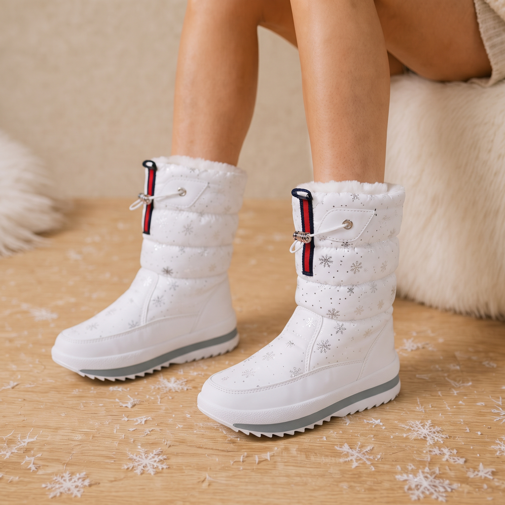 Constance | Snowflake-Print Plush-Lined Winter Boots