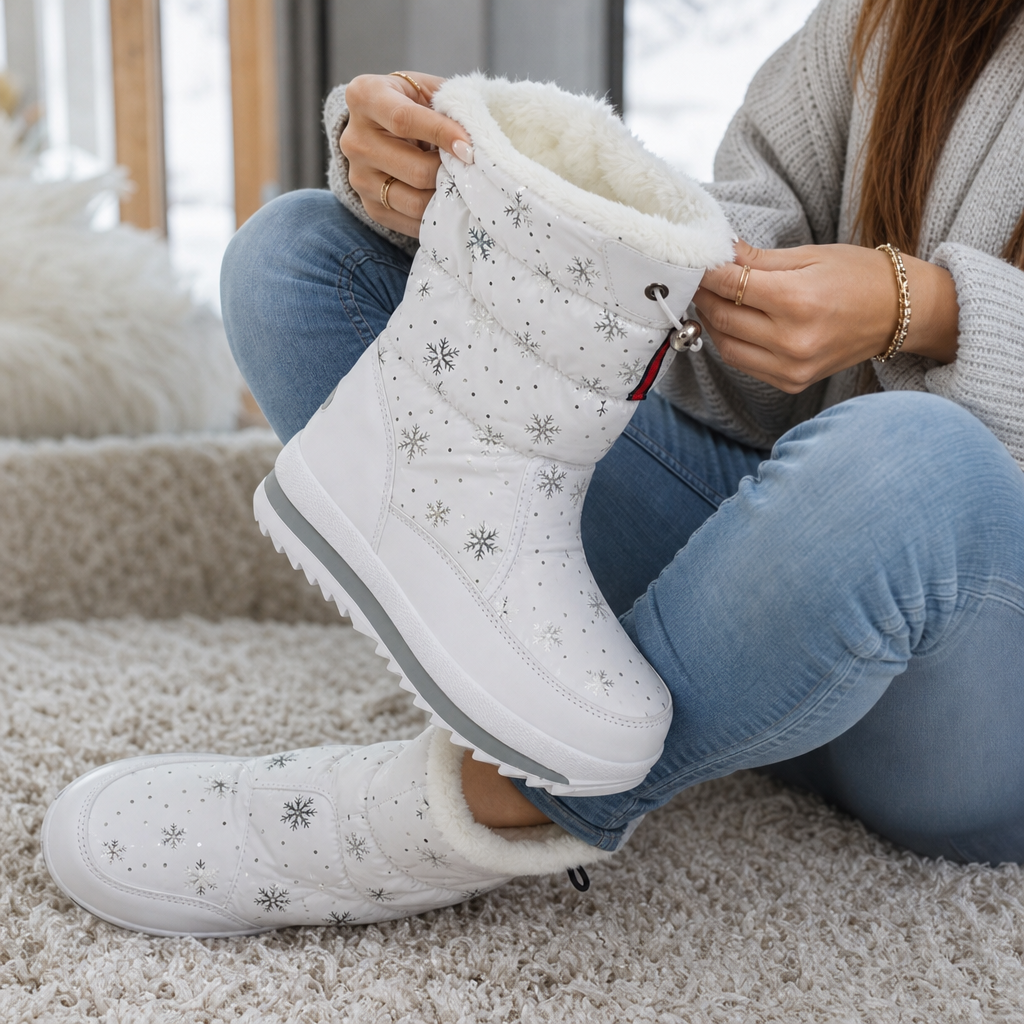 Constance | Snowflake-Print Plush-Lined Winter Boots