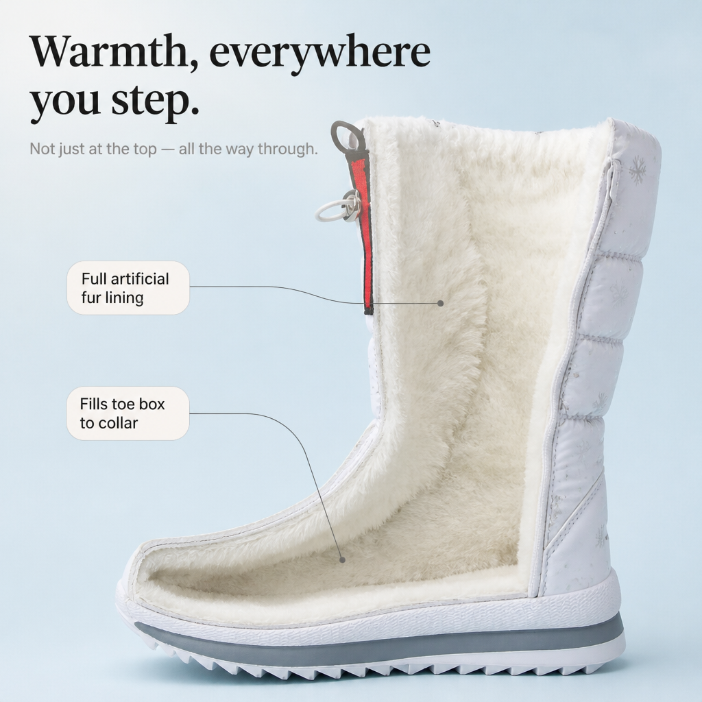 Constance | Snowflake-Print Plush-Lined Winter Boots