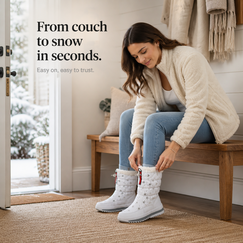 Constance | Snowflake-Print Plush-Lined Winter Boots