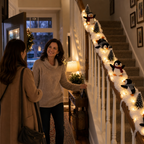 Penguin Staircase Garland with LED Lights