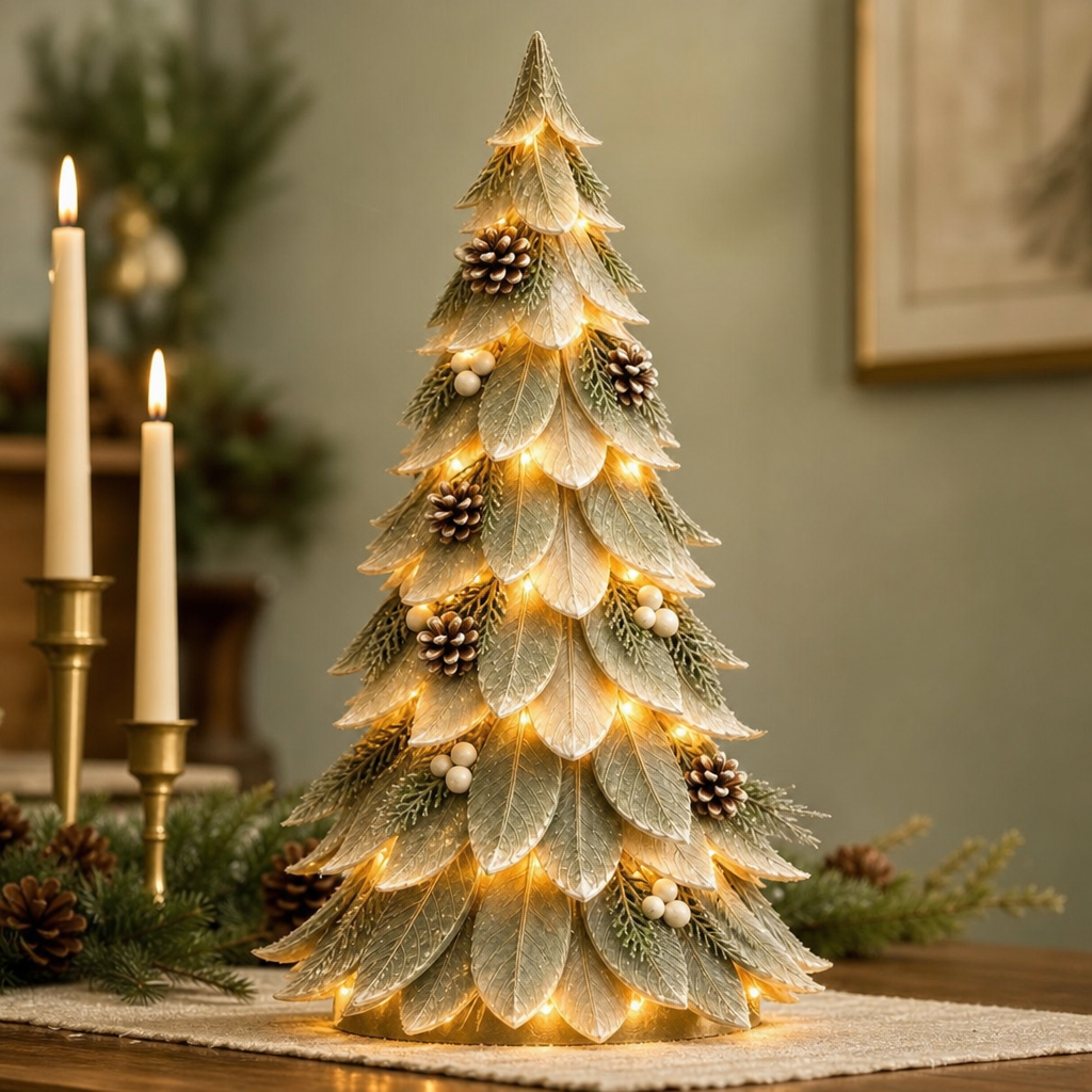Eight-Tier Lighted Tabletop Christmas Tree