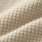 David waffle-textured drawstring hoodie – close-up of the waffle-knit fabric (Beige)