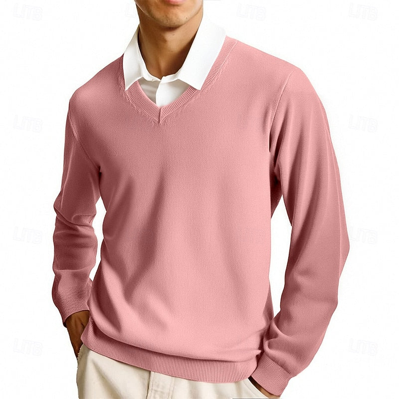 Declan | Flat-Knit V-Neck Sweater