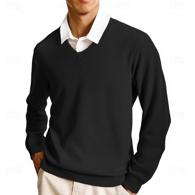 Declan | Flat-Knit V-Neck Sweater