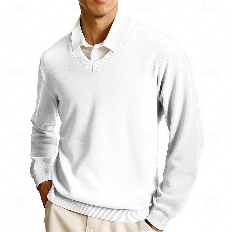 Declan | Flat-Knit V-Neck Sweater
