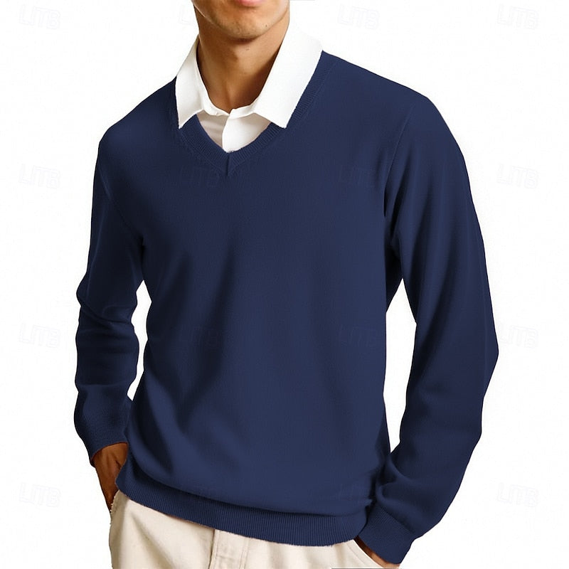 Declan | Flat-Knit V-Neck Sweater
