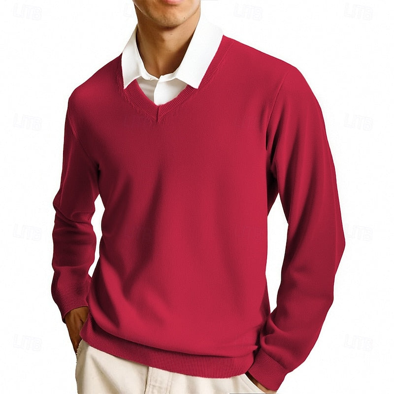 Declan | Flat-Knit V-Neck Sweater