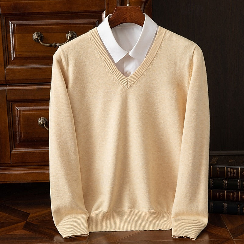 Declan | Flat-Knit V-Neck Sweater