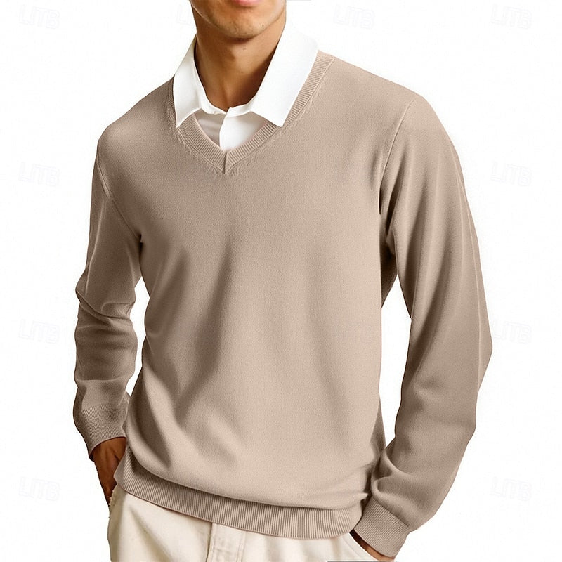 Declan | Flat-Knit V-Neck Sweater