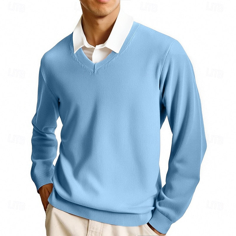 Declan | Flat-Knit V-Neck Sweater