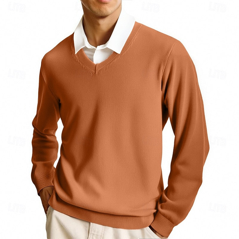 Declan | Flat-Knit V-Neck Sweater