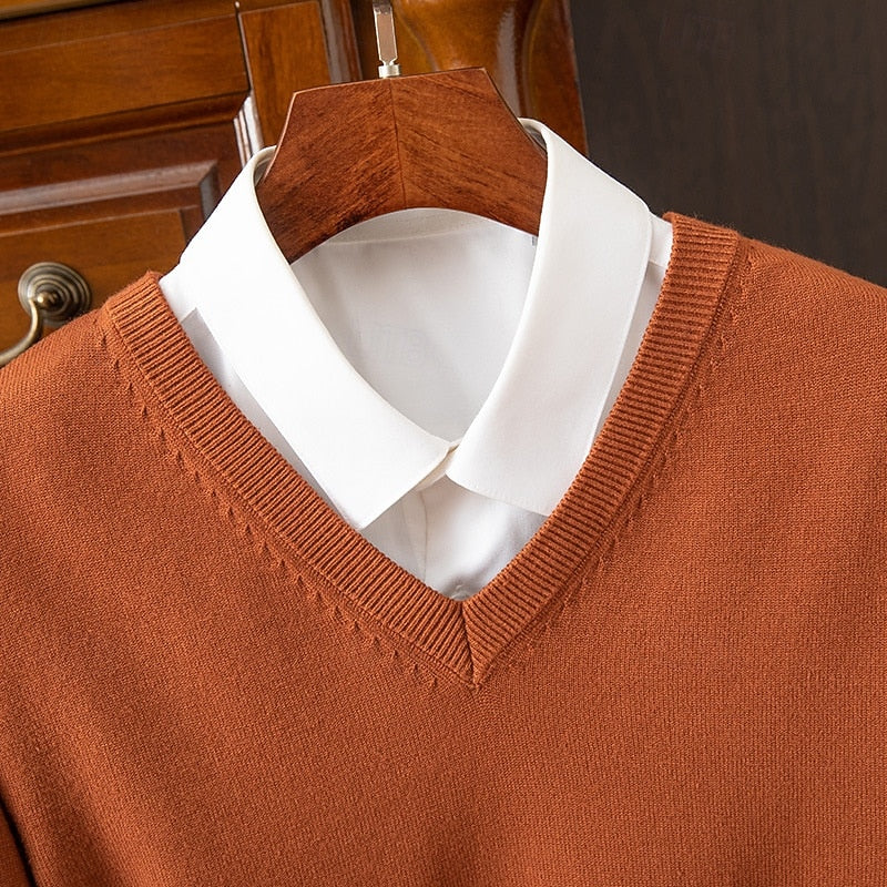 Declan | Flat-Knit V-Neck Sweater