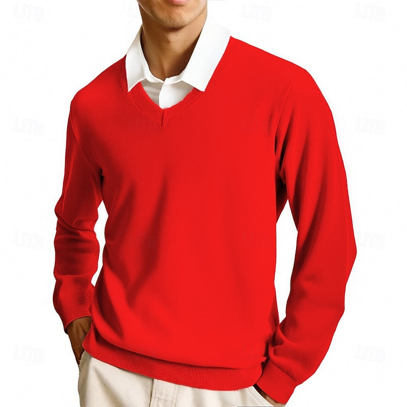 Declan | Flat-Knit V-Neck Sweater