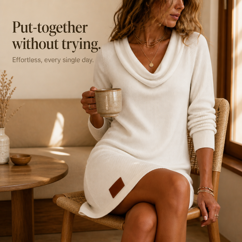 Diana | Cozy Cowl-Neck Sweater Dress
