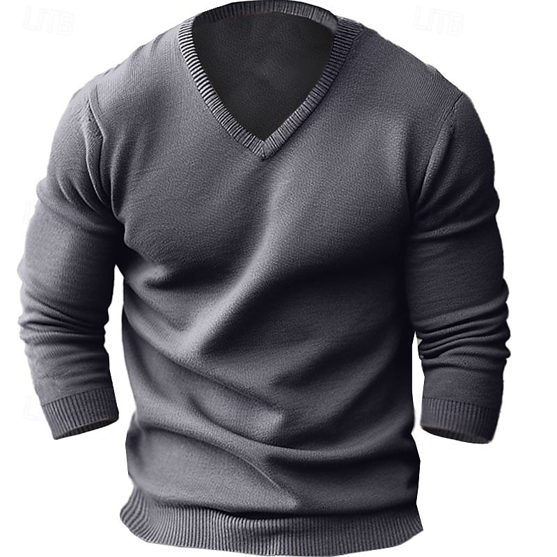 Dominic | Tailored Ribbed V-Neck Sweater