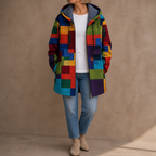 Donna | Artistic Patchwork Hooded Cardigan