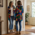 Donna | Artistic Patchwork Hooded Cardigan