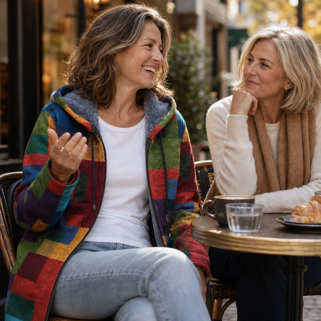 Donna | Artistic Patchwork Hooded Cardigan