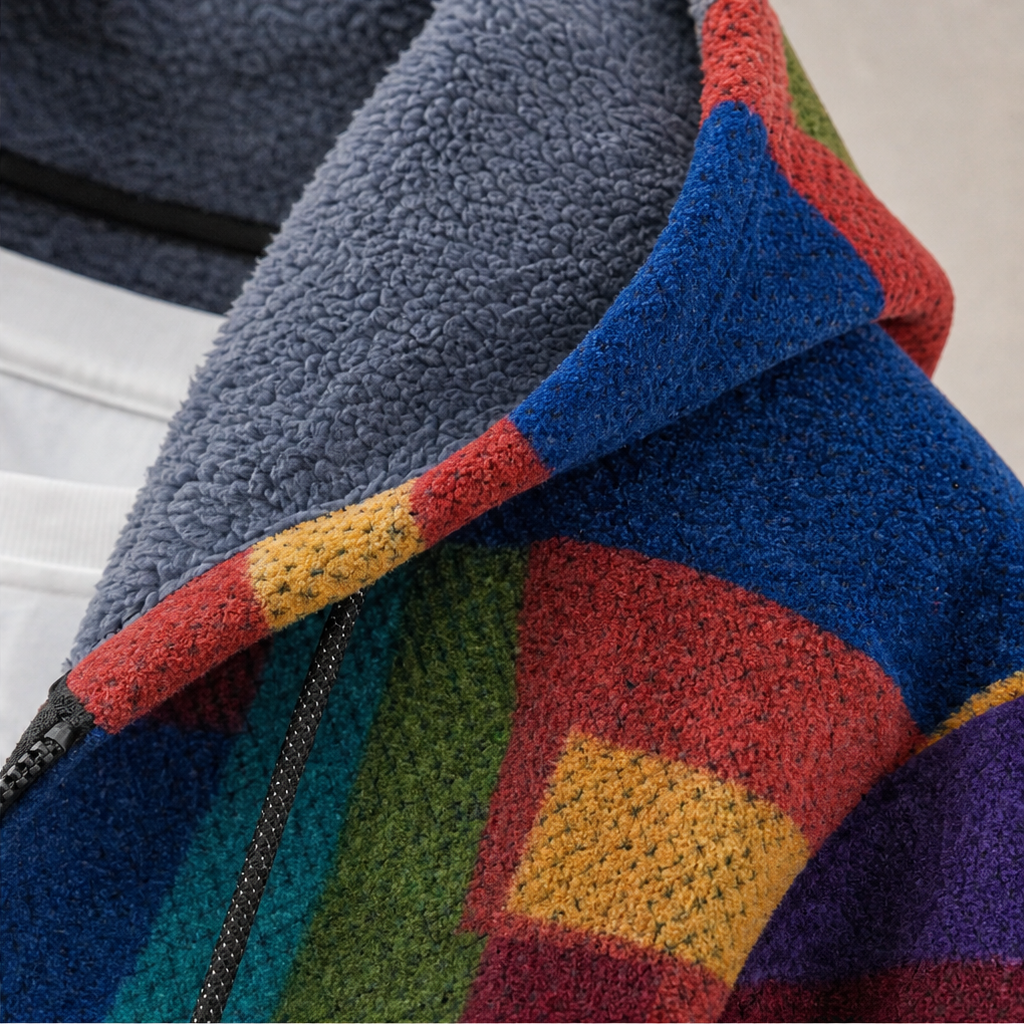 Donna | Artistic Patchwork Hooded Cardigan
