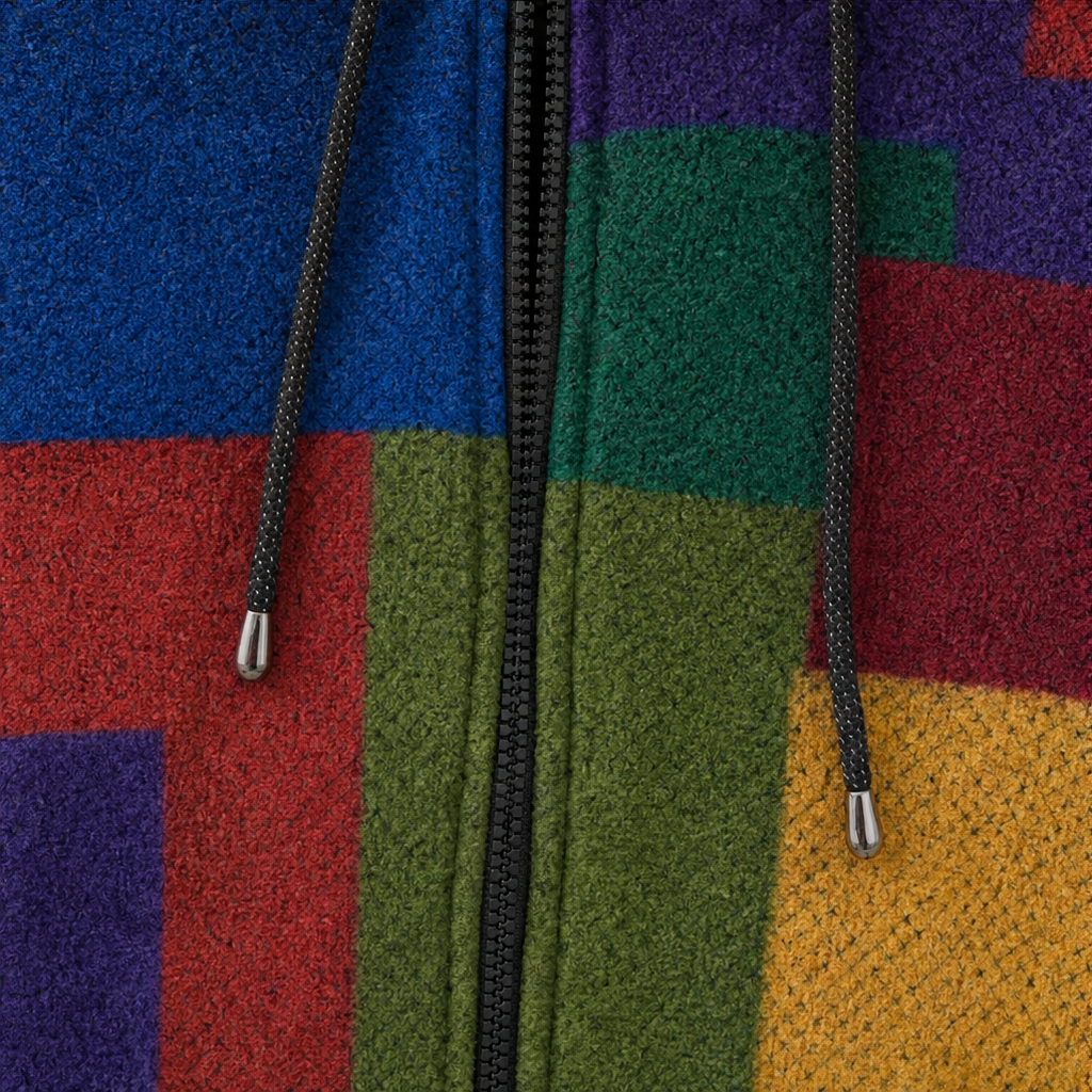 Donna | Artistic Patchwork Hooded Cardigan
