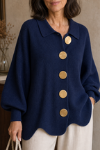 Doris | Cozy Scalloped Button Cardigan