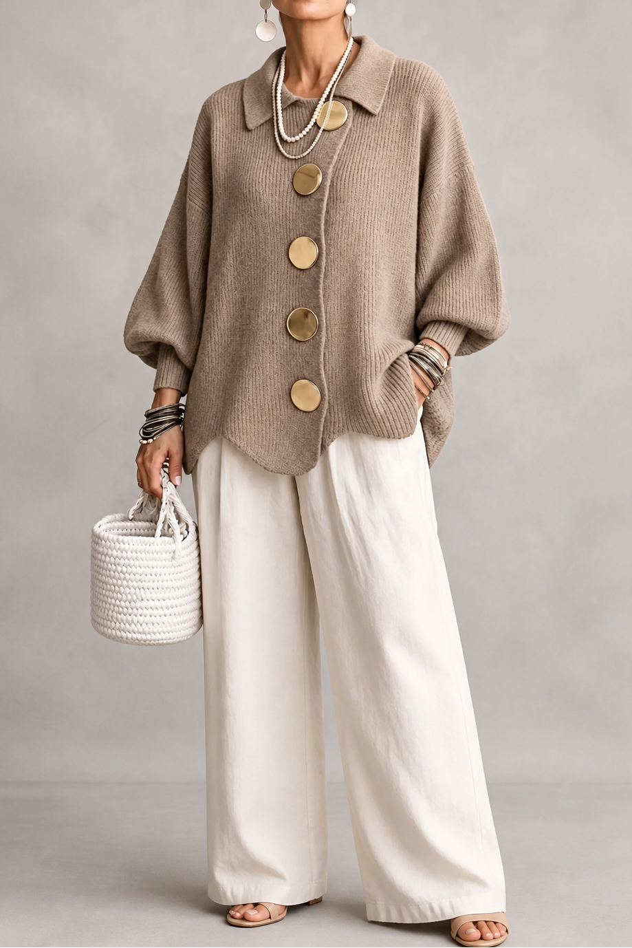 Doris | Cozy Scalloped Button Cardigan