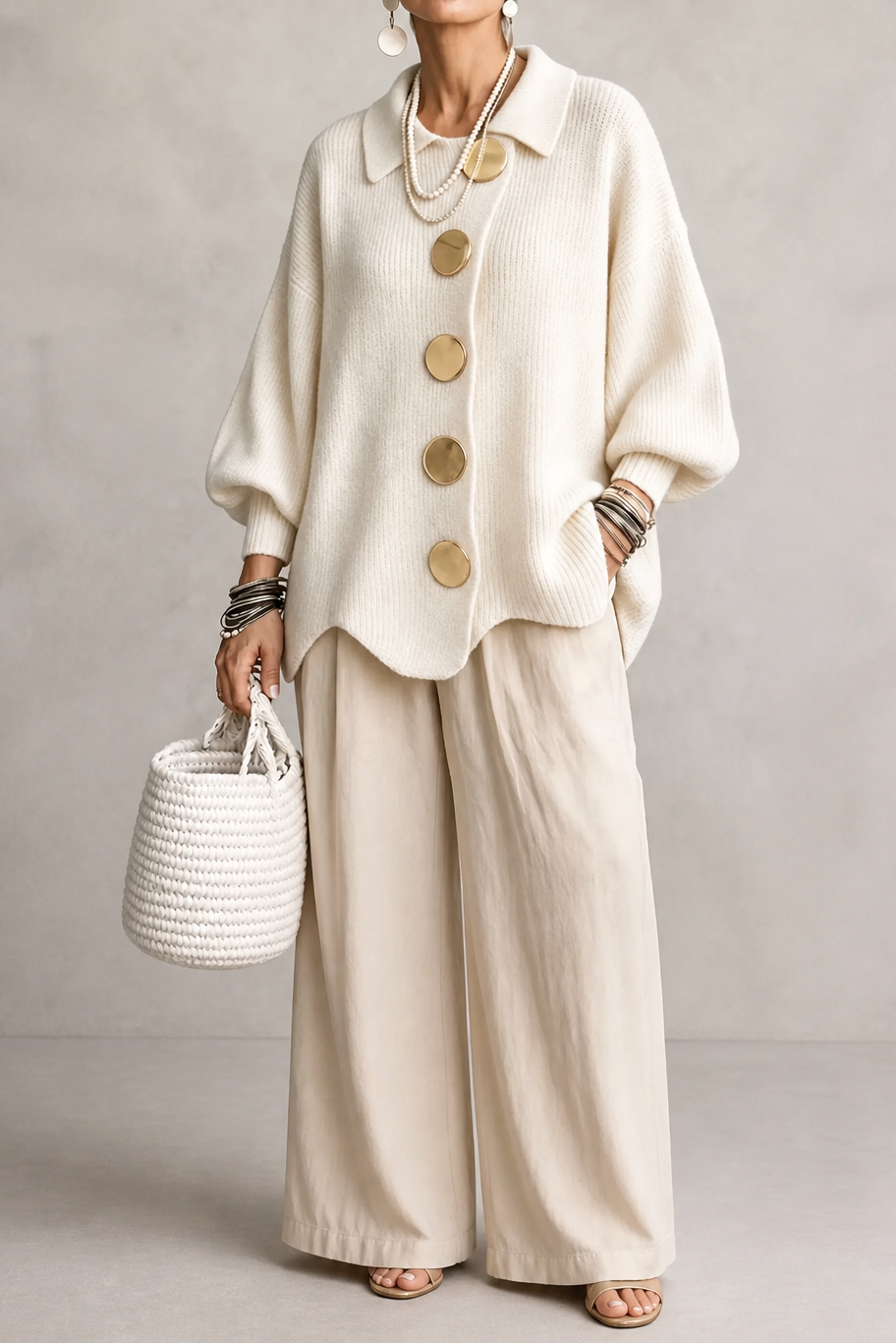 Doris | Cozy Scalloped Button Cardigan