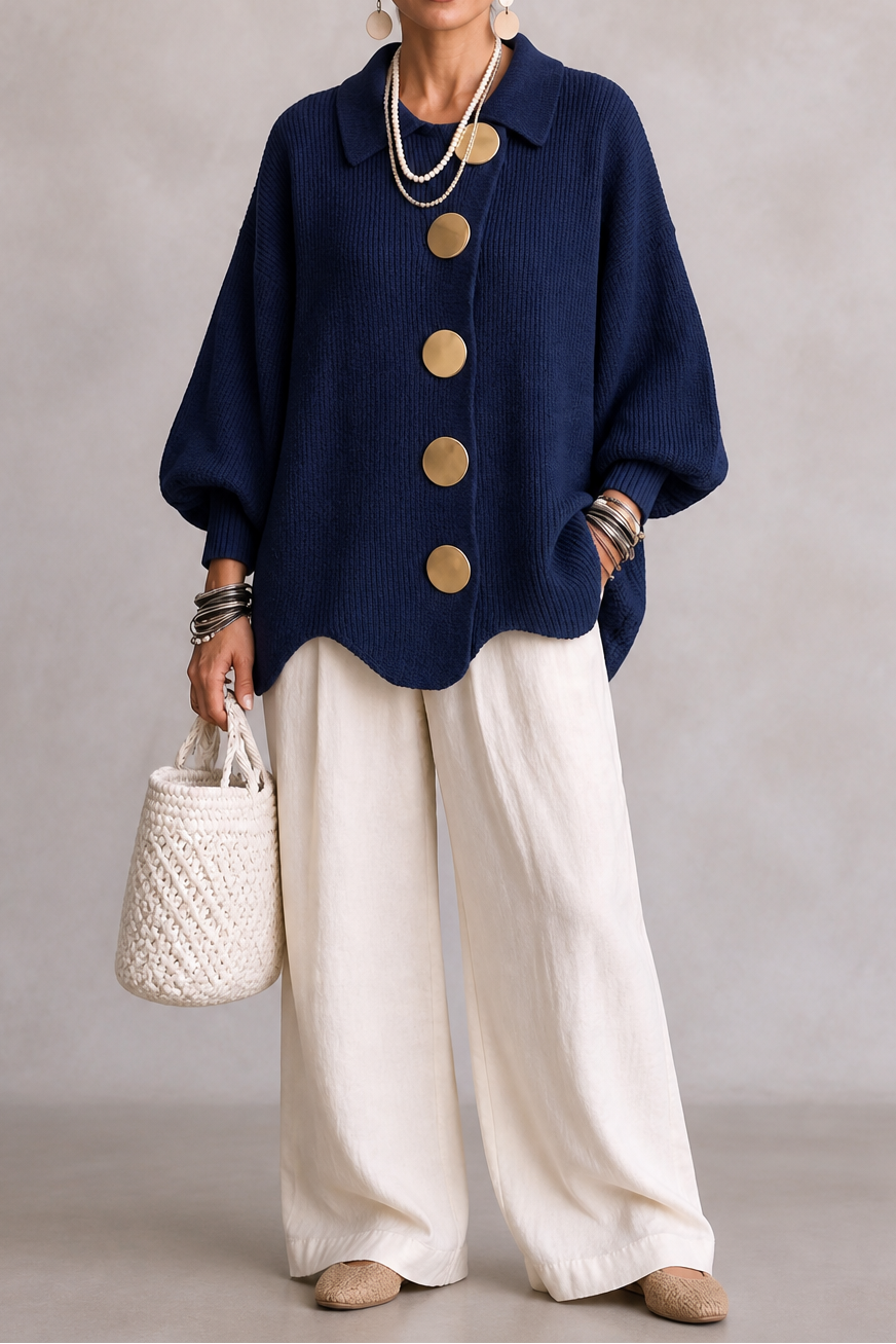 Doris | Cozy Scalloped Button Cardigan