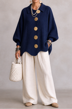 Doris | Cozy Scalloped Button Cardigan