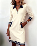 Eleanor | Sporty Zip-Collar Dress