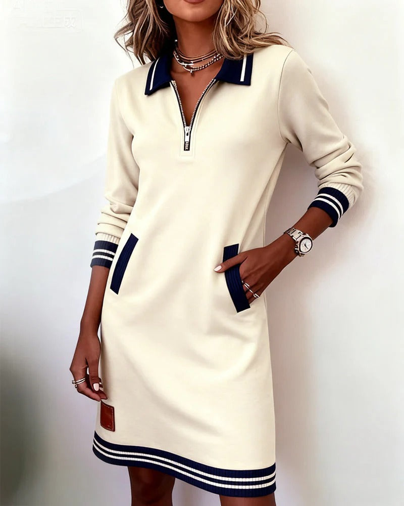 Eleanor | Sporty Zip-Collar Dress