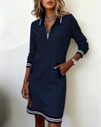 Eleanor | Sporty Zip-Collar Dress