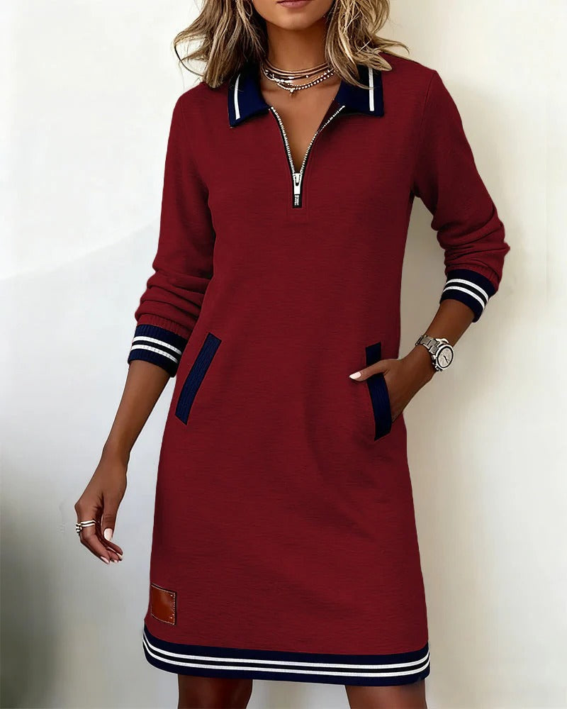 Eleanor | Sporty Zip-Collar Dress