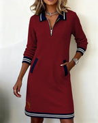 Eleanor | Sporty Zip-Collar Dress