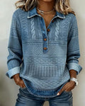 Elena | Half-Button Polo Collar Sweatshirt