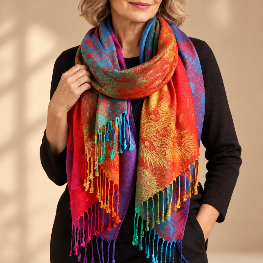 Elora | Gradient Fringed Wrap Scarf