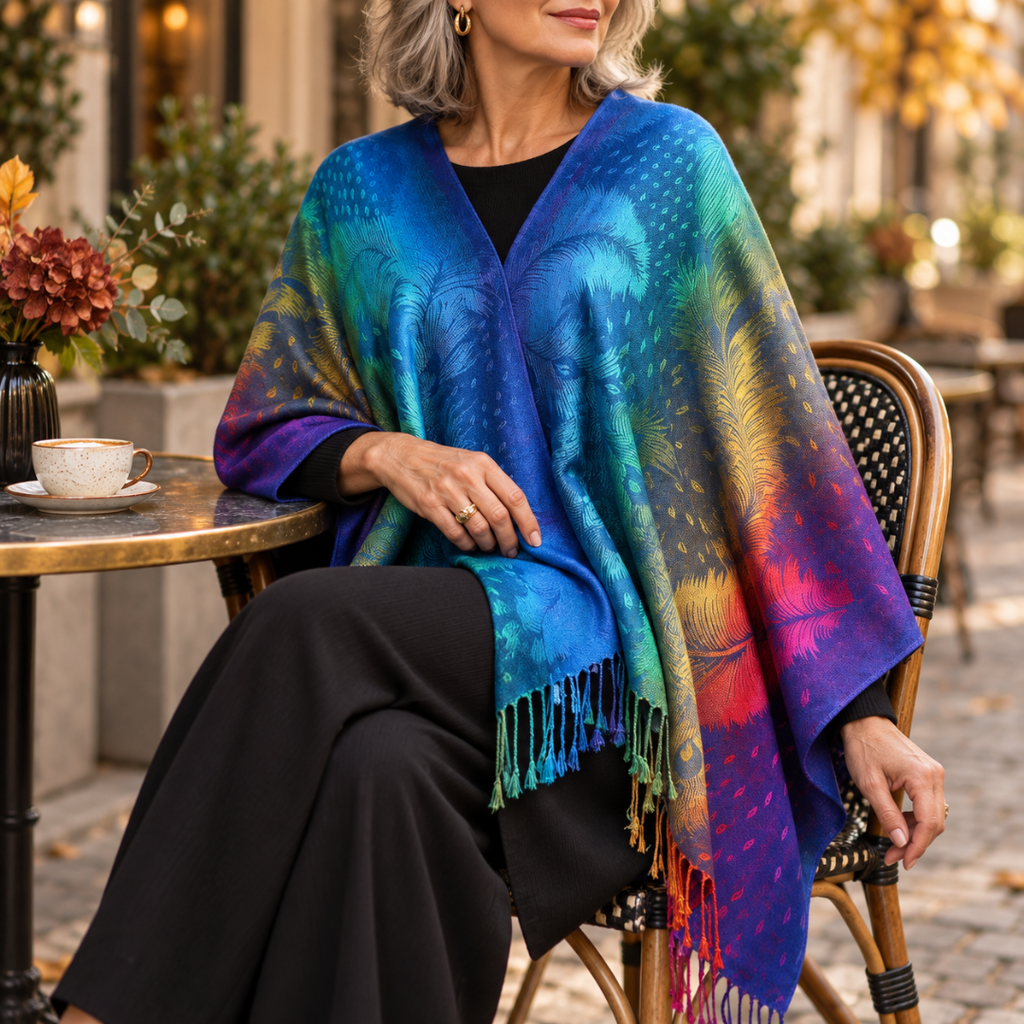 Elora | Gradient Fringed Wrap Scarf