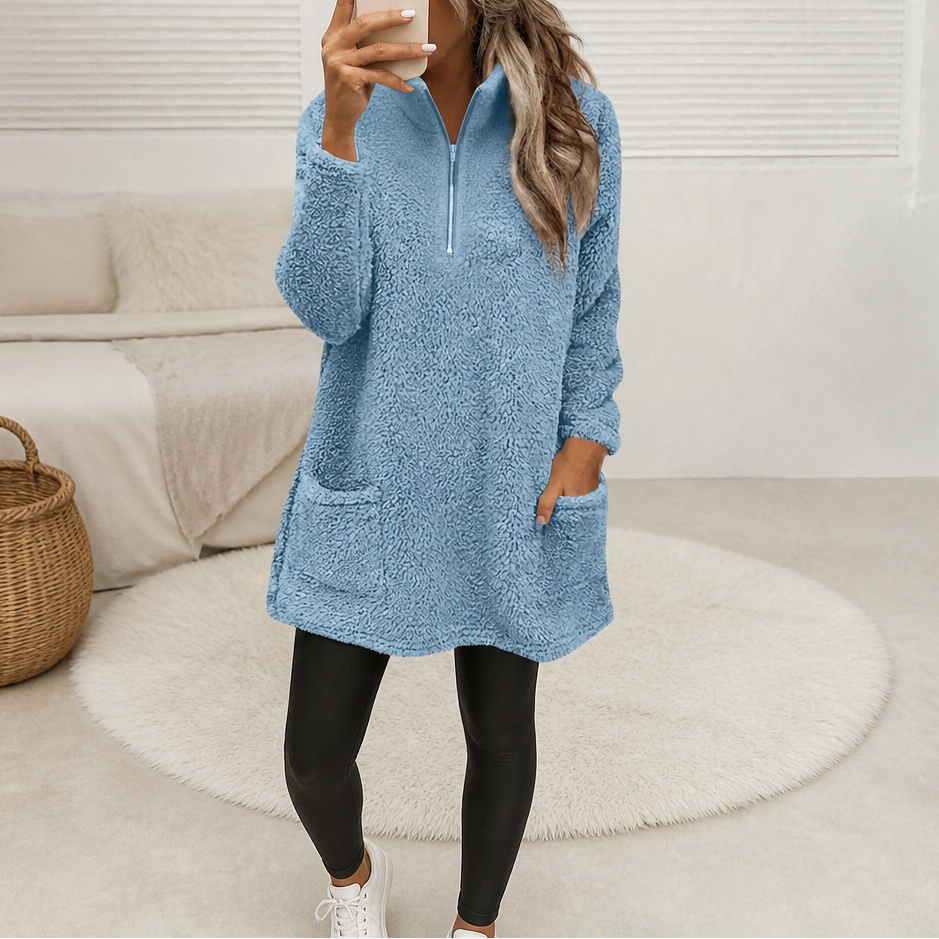 Estella | Plush Half-Zip Sherpa Pullover