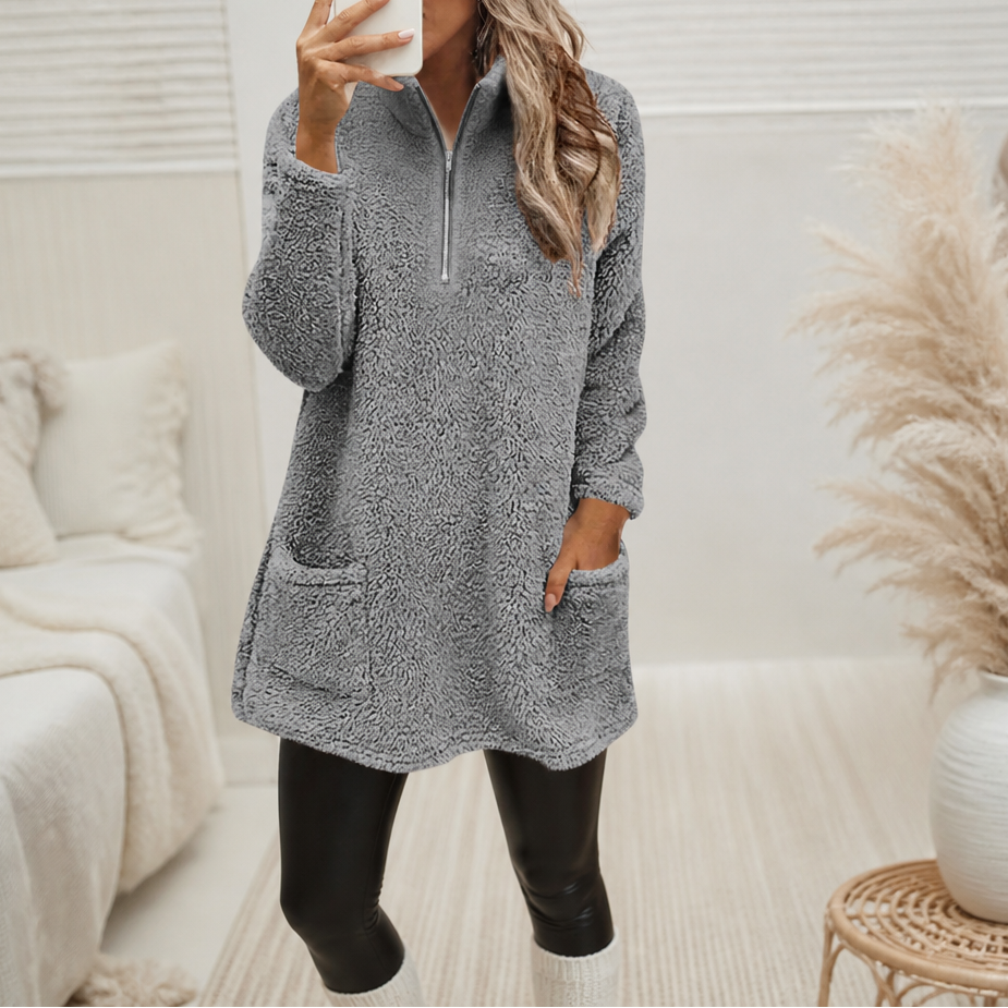 Estella | Plush Half-Zip Sherpa Pullover