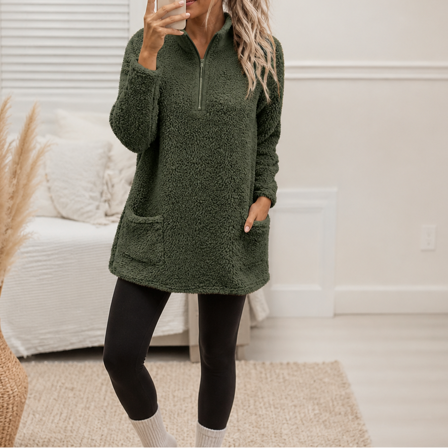 Estella | Plush Half-Zip Sherpa Pullover