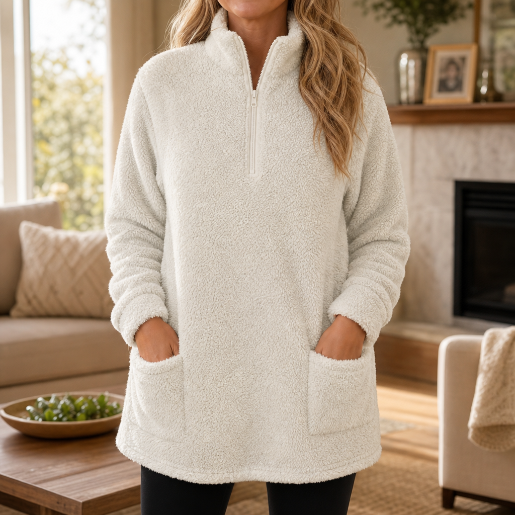 Estella | Plush Half-Zip Sherpa Pullover