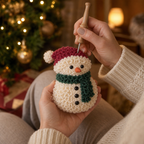 Fabric-Poke Snowman Christmas Ornament Kit